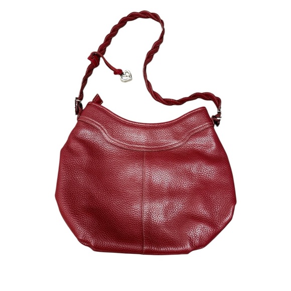 Brighton Cameron Deep Red Pebbled Leather Vintage Shoulder Bag - Picture 6 of 17